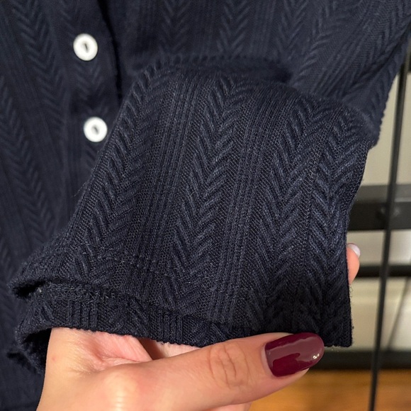 Anthropologie Navy Button-Down Shirt - Picture 5 of 5